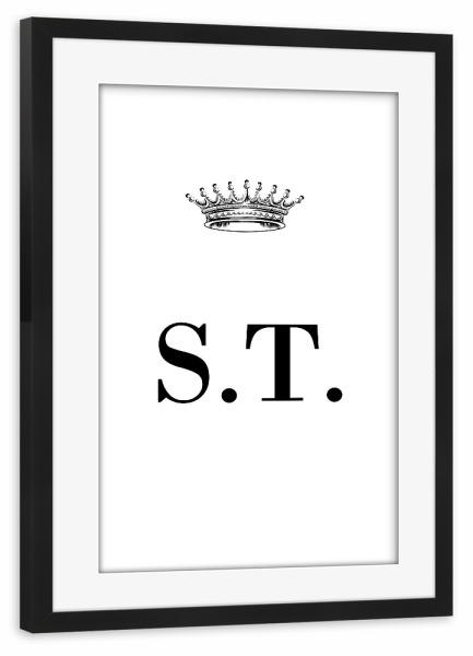 Poster mit Rahmen schwarz "Queen ST" artboxONE - Schwarzweiß,Buchstaben