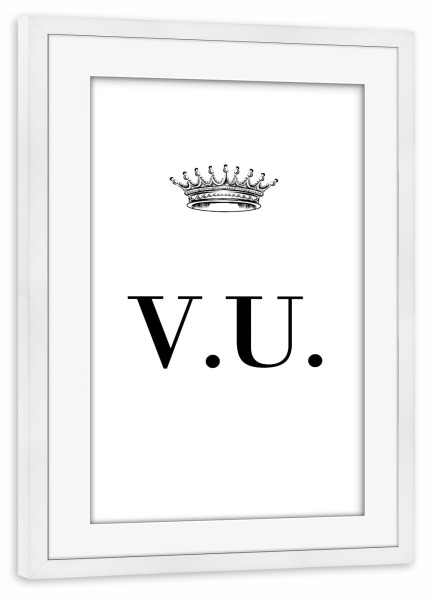 Poster mit Rahmen weiß "Queen VU" artboxONE - Schwarzweiß,Buchstaben