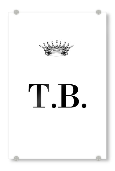Acrylglasbild "Queen TB" artboxONE - Schwarzweiß,Buchstaben