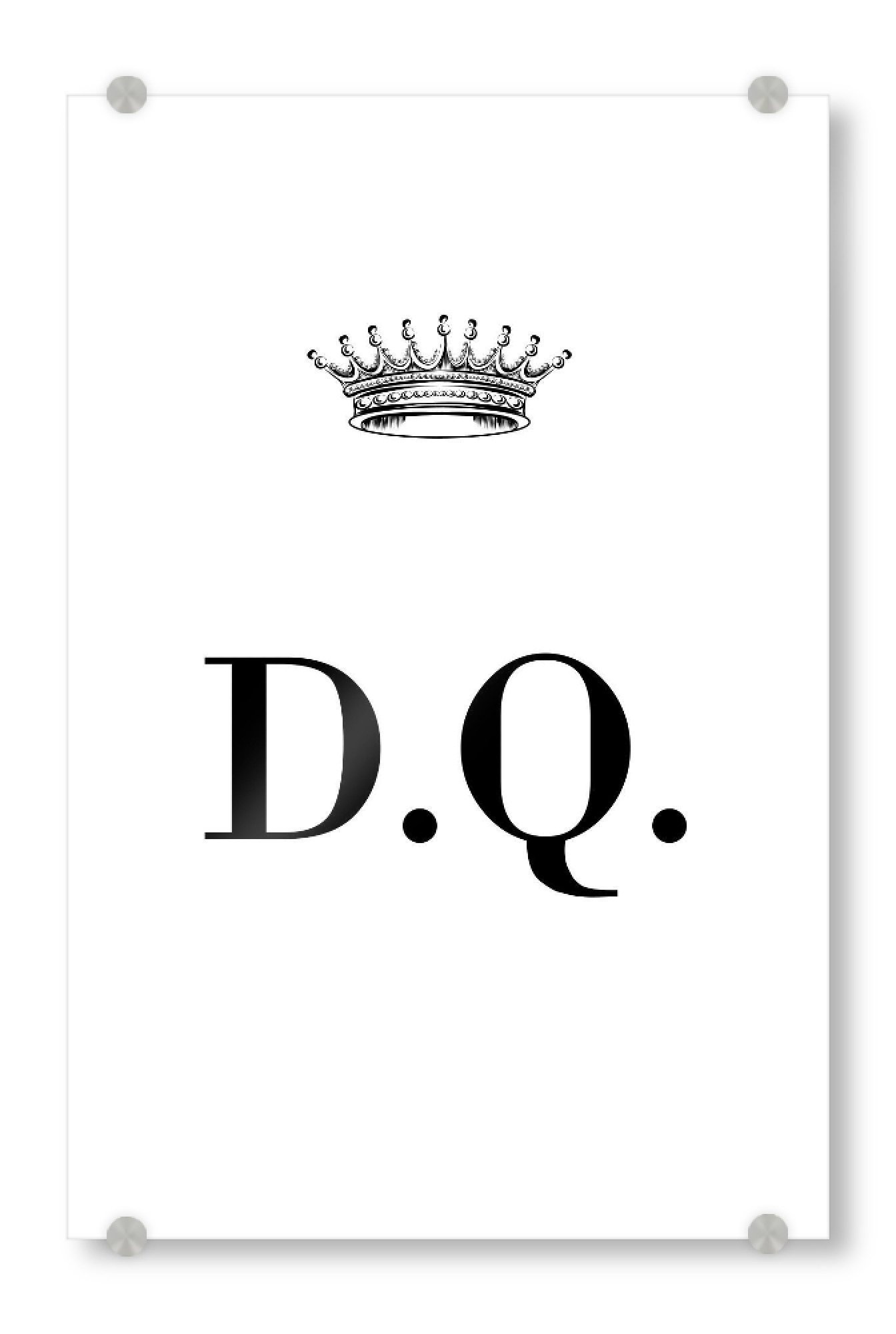 Acrylglasbild "Queen DQ" artboxONE - Schwarzweiß,Buchstaben
