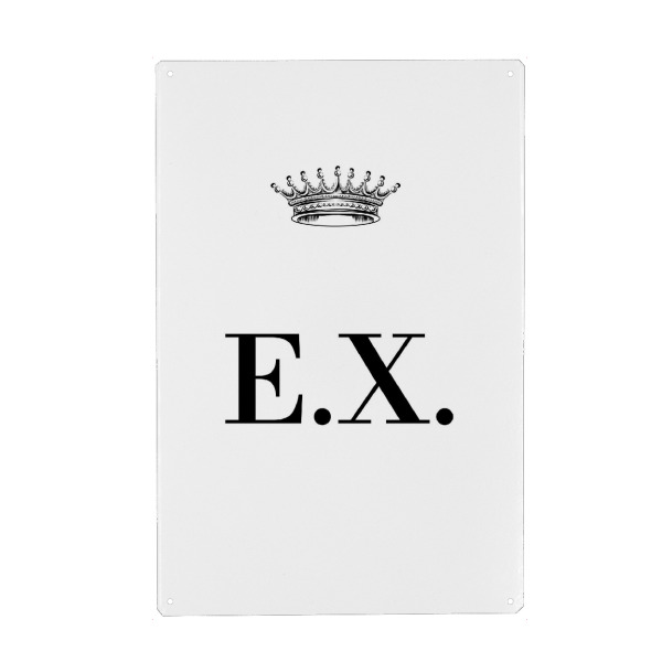 Metall Poster "Queen EX" artboxONE - Schwarzweiß,Buchstaben