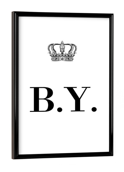 Poster mit schwarzem Rahmen "King BY" artboxONE - Schwarzweiß,Buchstaben