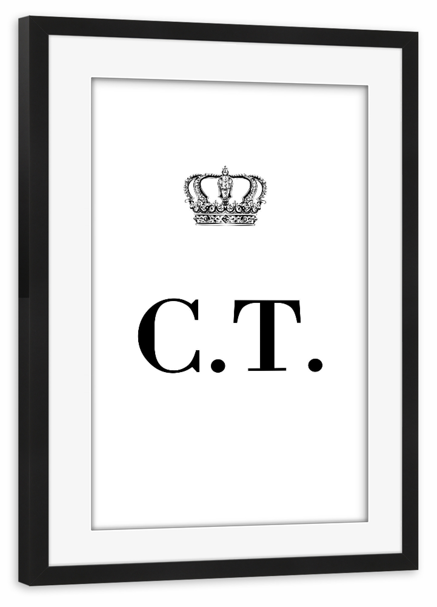 Poster mit Rahmen schwarz "King CT" artboxONE - Schwarzweiß,Buchstaben