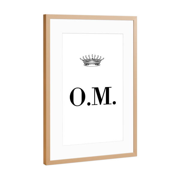 Poster mit Rahmen Kupfer "Queen OM" artboxONE - Schwarzweiß,Buchstaben