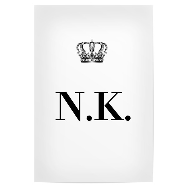 Poster 30x20 cm "King NK" artboxONE - Schwarzweiß,Buchstaben