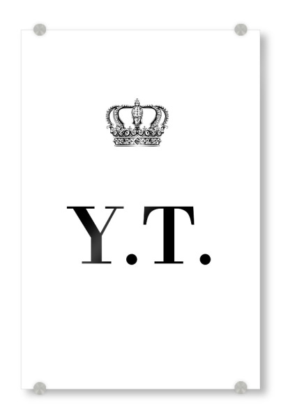 Acrylglasbild "King YT" artboxONE - Schwarzweiß,Buchstaben