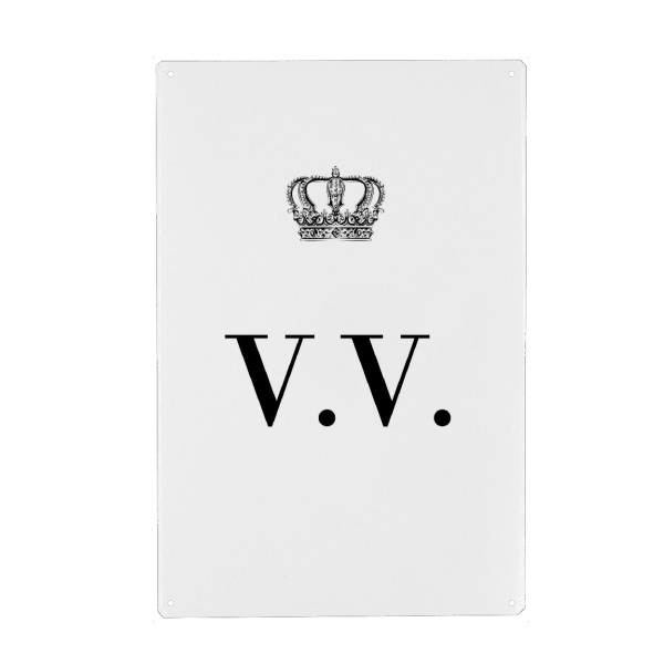 Metall Poster "King VV" artboxONE - Schwarzweiß,Buchstaben