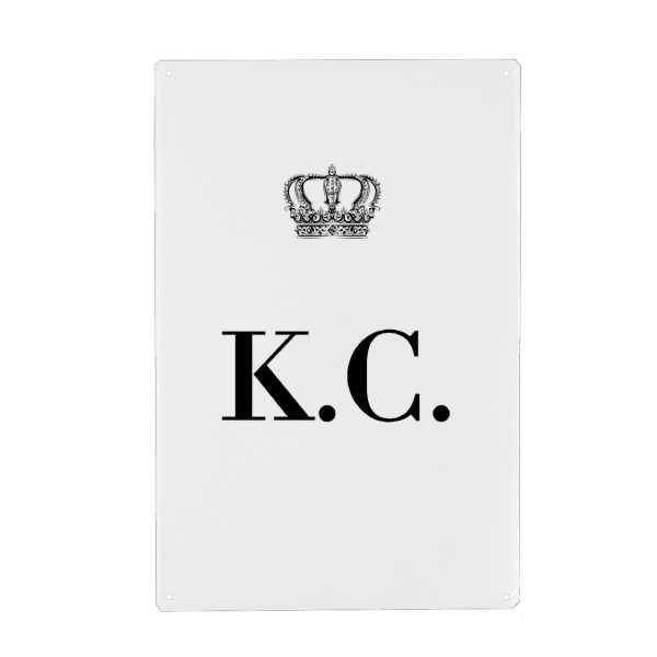 Metall Poster "King KC" artboxONE - Schwarzweiß,Buchstaben