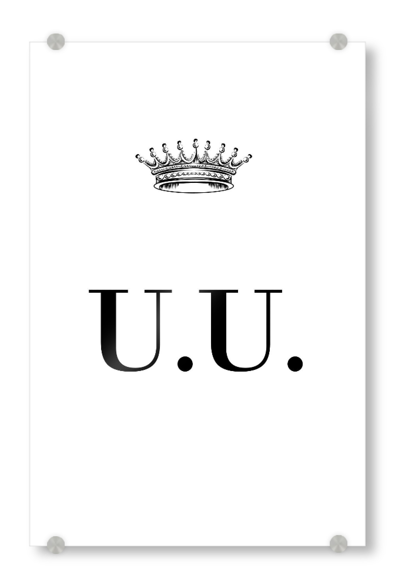 Acrylglasbild "Queen UU" artboxONE - Schwarzweiß,Buchstaben