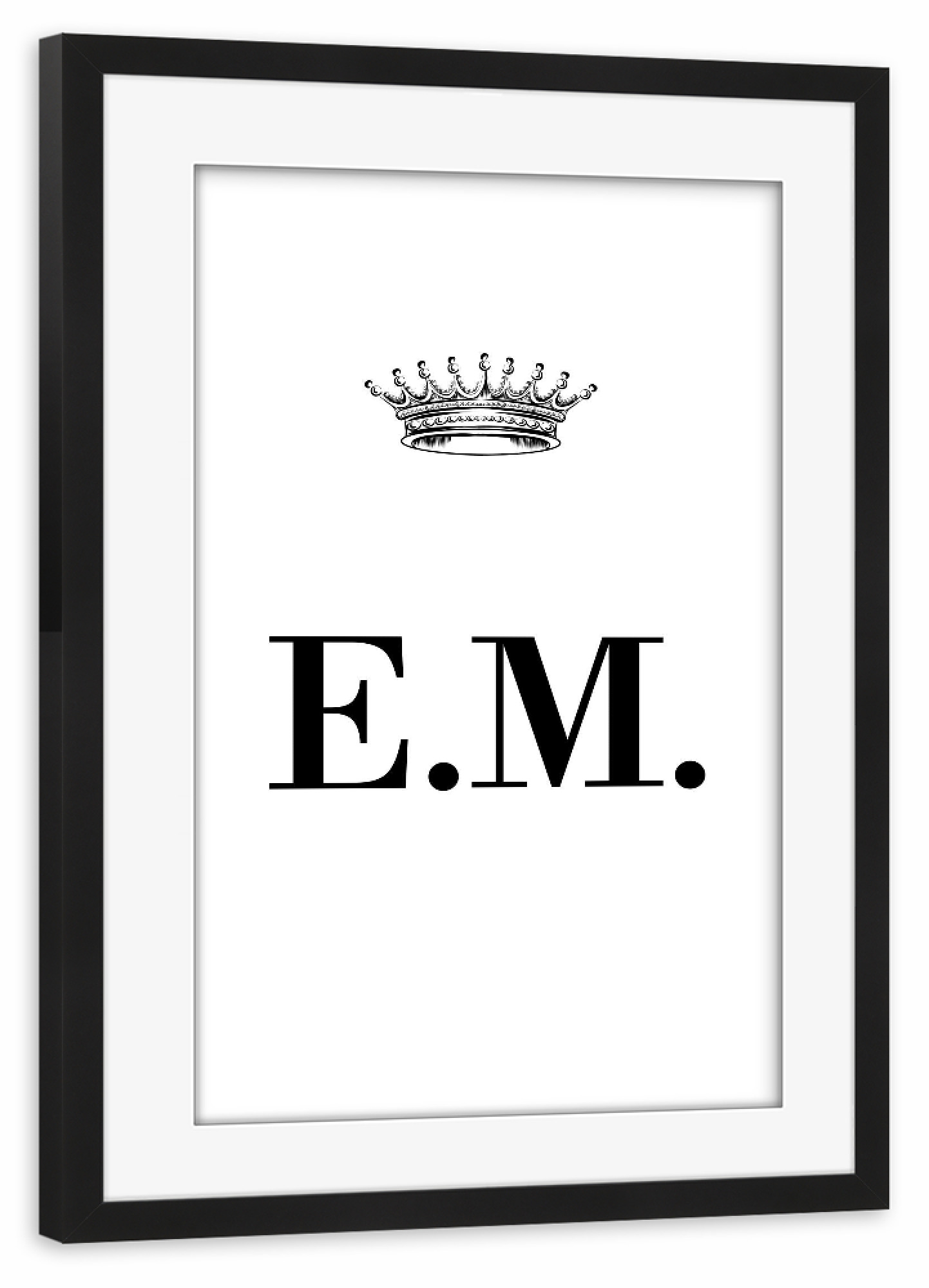 Poster mit Rahmen schwarz "Queen EM" artboxONE - Schwarzweiß,Buchstaben