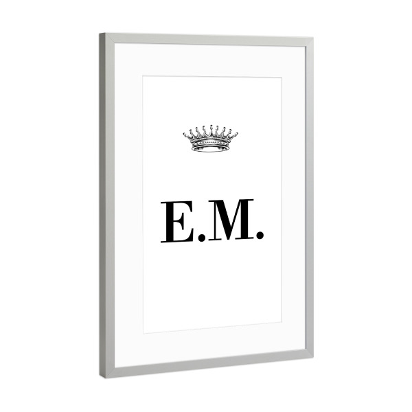 Poster mit Rahmen Silber "Queen EM" artboxONE - Schwarzweiß,Buchstaben