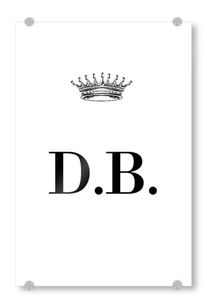 Acrylglasbild "Queen DB" artboxONE - Schwarzweiß,Buchstaben