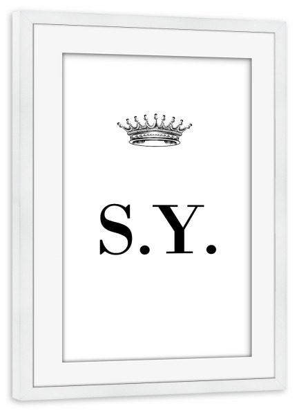 Poster mit Rahmen weiß "Queen SY" artboxONE - Schwarzweiß,Buchstaben