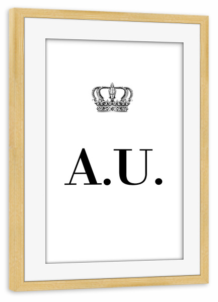 Poster mit Rahmen kiefer "King AU" artboxONE - Schwarzweiß,Buchstaben