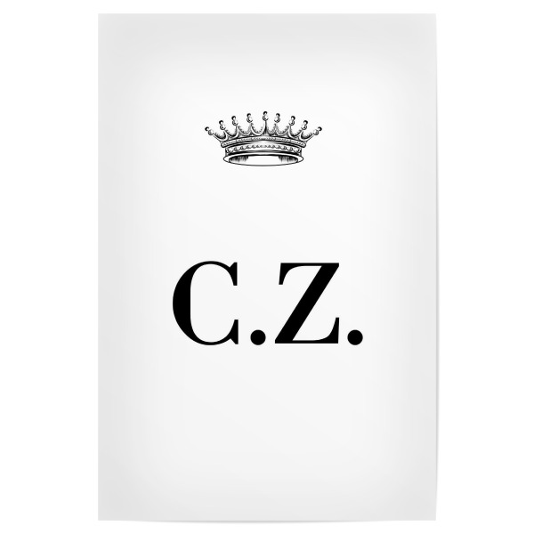 Poster 30x20 cm "Queen CZ" artboxONE - Schwarzweiß,Buchstaben