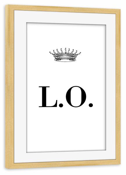 Poster mit Rahmen kiefer "Queen LO" artboxONE - Schwarzweiß,Buchstaben