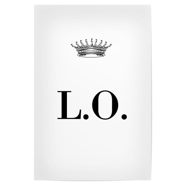 Poster 30x20 cm "Queen LO" artboxONE - Schwarzweiß,Buchstaben