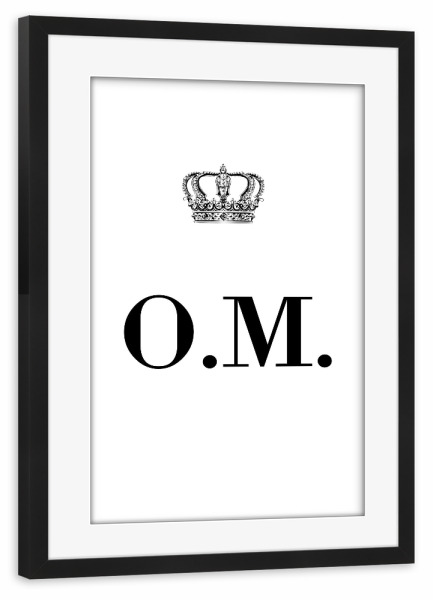 Poster mit Rahmen schwarz "King OM" artboxONE - Schwarzweiß,Buchstaben