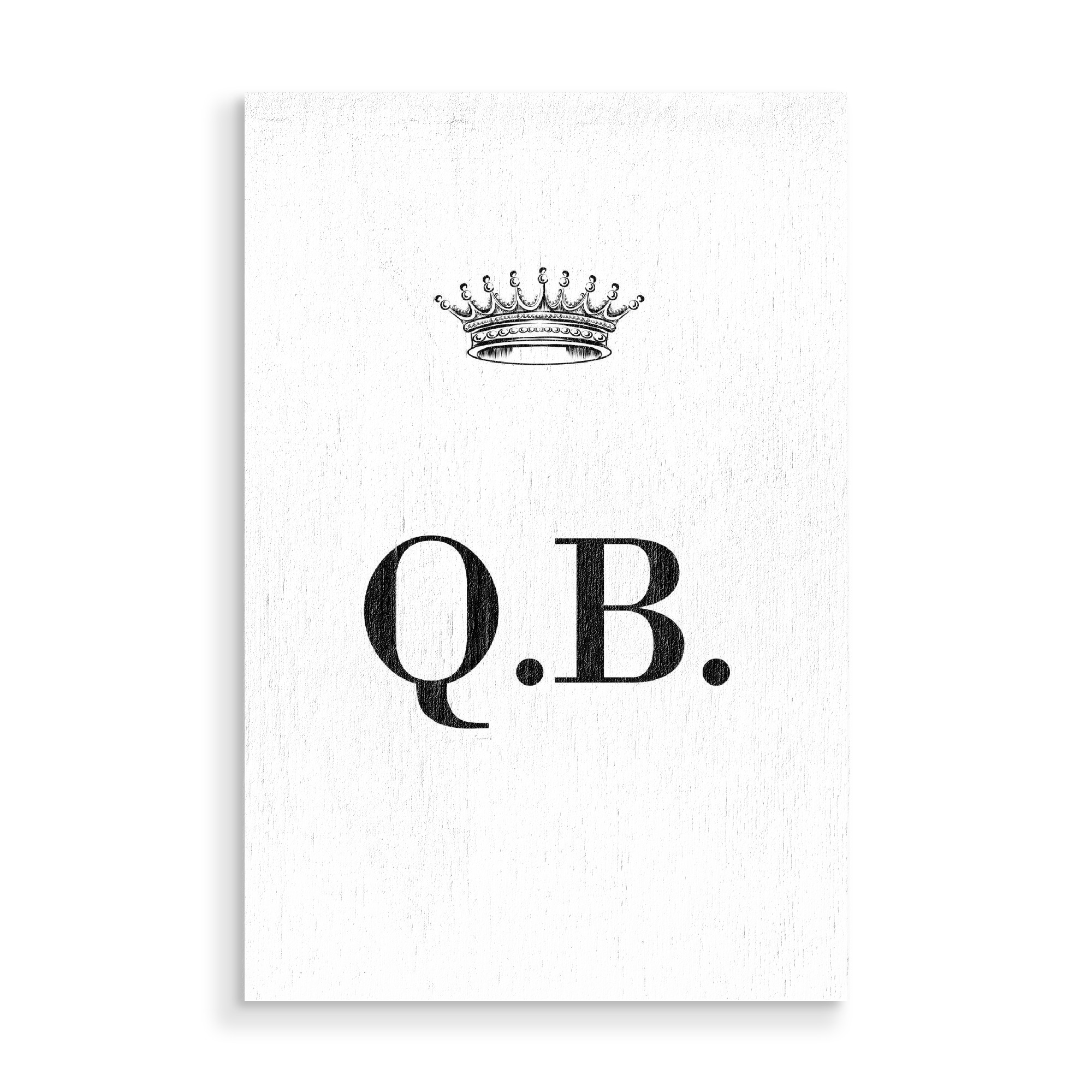 Holzbild "Queen QB" artboxONE - Schwarzweiß,Buchstaben