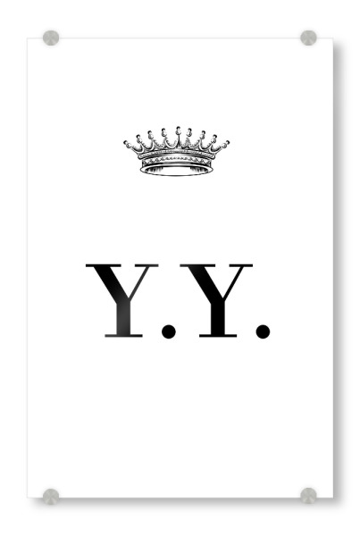 Acrylglasbild "Queen YY" artboxONE - Schwarzweiß,Buchstaben