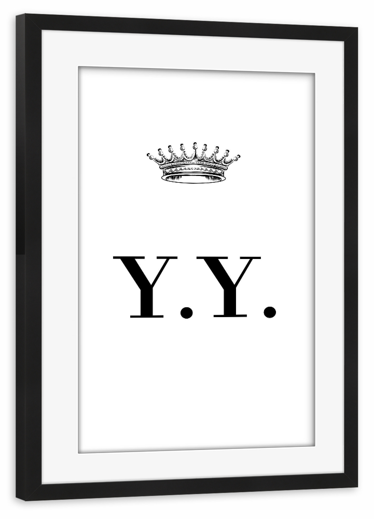 Poster mit Rahmen schwarz "Queen YY" artboxONE - Schwarzweiß,Buchstaben