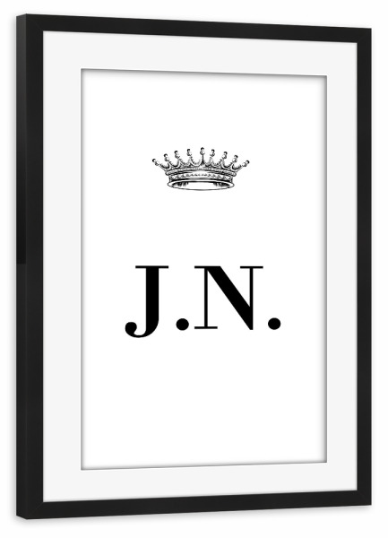 Poster mit Rahmen schwarz "Queen JN" artboxONE - Schwarzweiß,Buchstaben