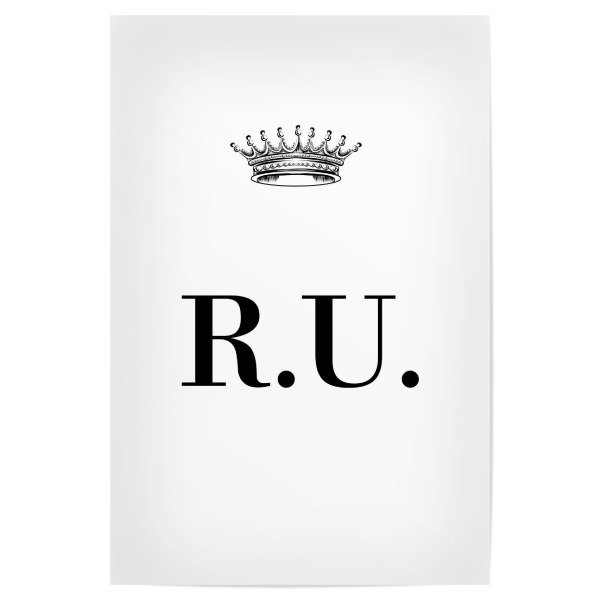 Poster "Queen RU" artboxONE - Schwarzweiß,Buchstaben