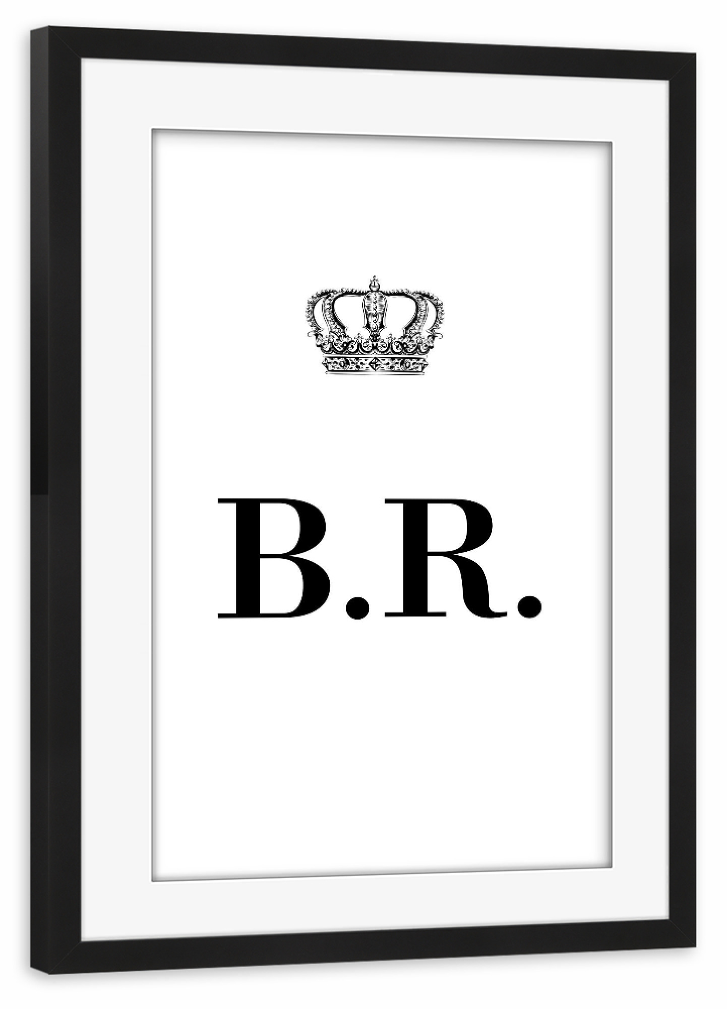 Poster mit Rahmen schwarz "King BR" artboxONE - Schwarzweiß,Buchstaben