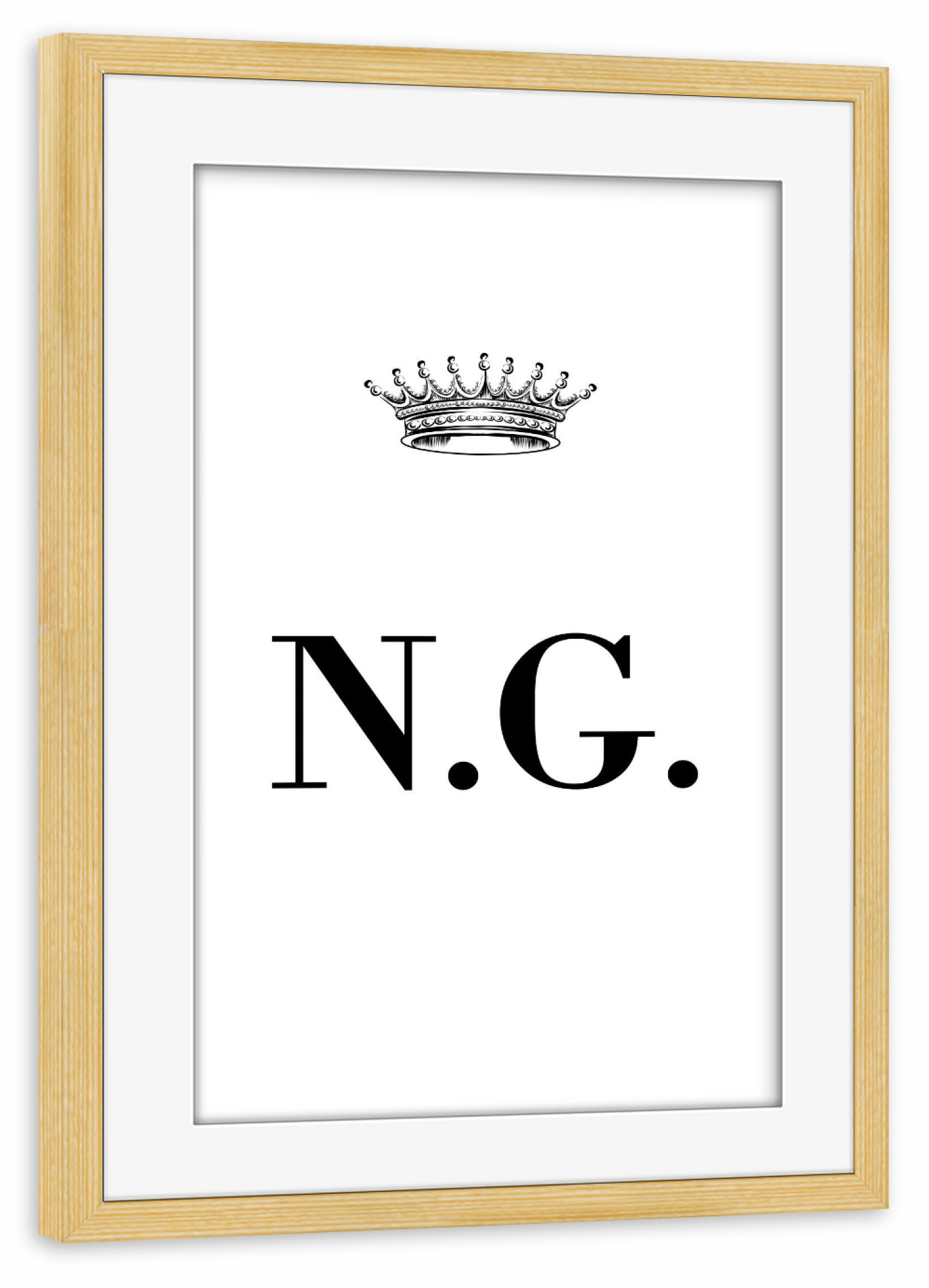 Poster mit Rahmen kiefer "Queen NG" artboxONE - Schwarzweiß,Buchstaben