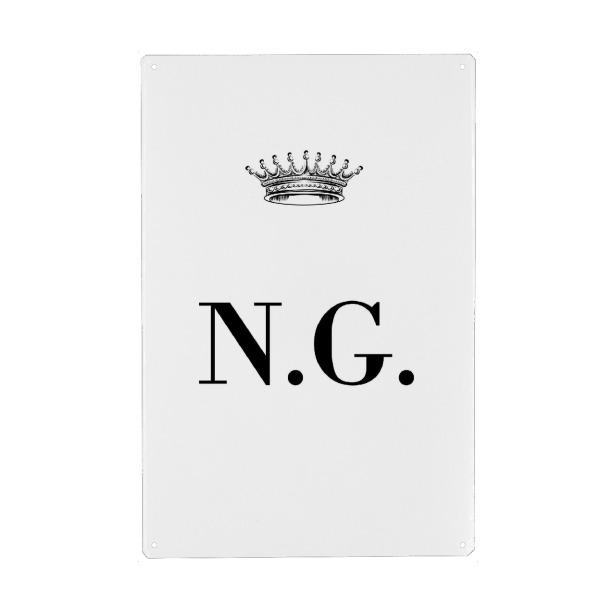 Metall Poster "Queen NG" artboxONE - Schwarzweiß,Buchstaben