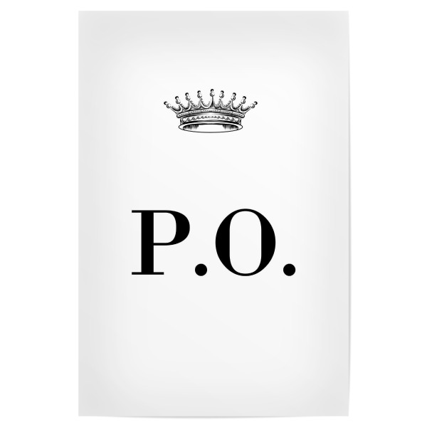 Poster 30x20 cm "Queen PO" artboxONE - Schwarzweiß,Buchstaben