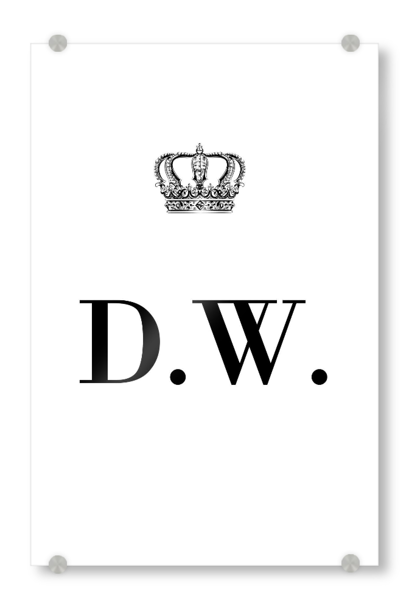 Acrylglasbild "King DW" artboxONE - Schwarzweiß,Buchstaben