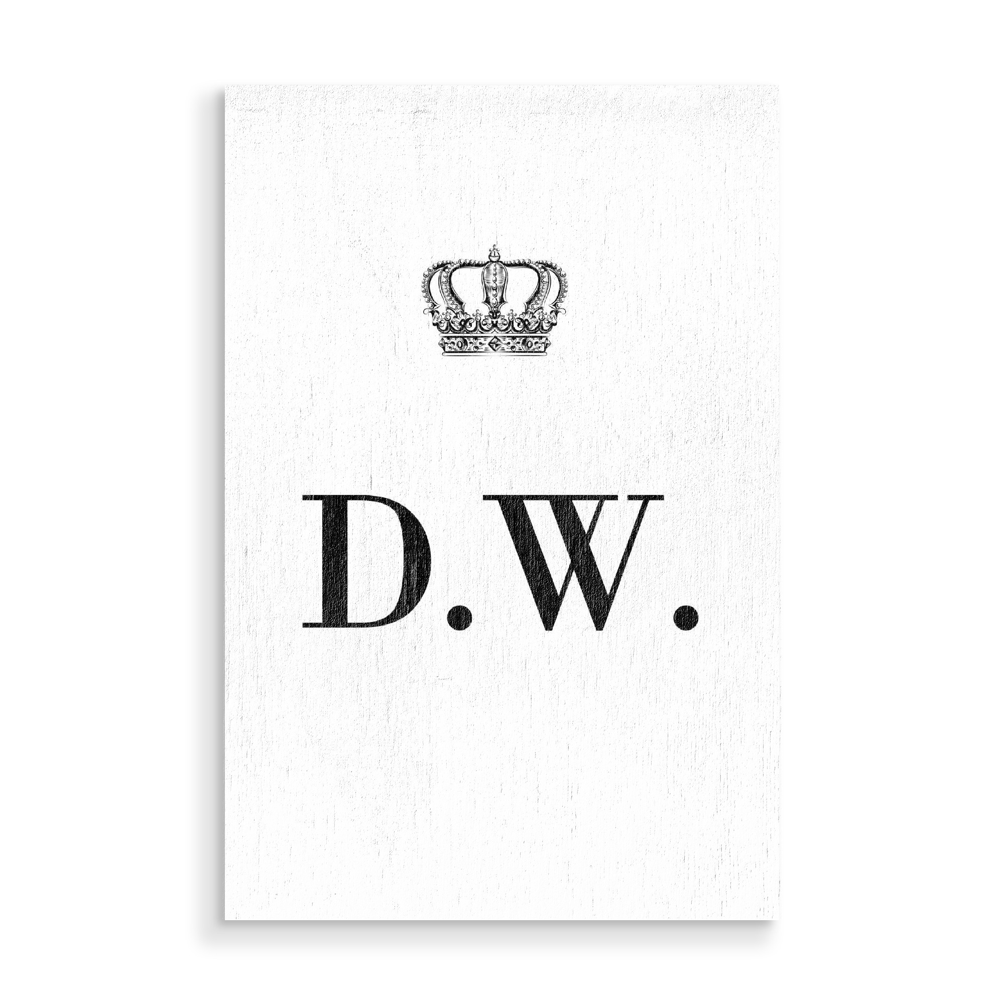 Holzbild "King DW" artboxONE - Schwarzweiß,Buchstaben