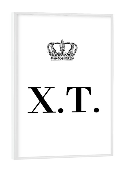 Poster mit weißem Rahmen "King XT" artboxONE - Schwarzweiß,Buchstaben