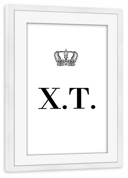 Poster mit Rahmen weiß "King XT" artboxONE - Schwarzweiß,Buchstaben