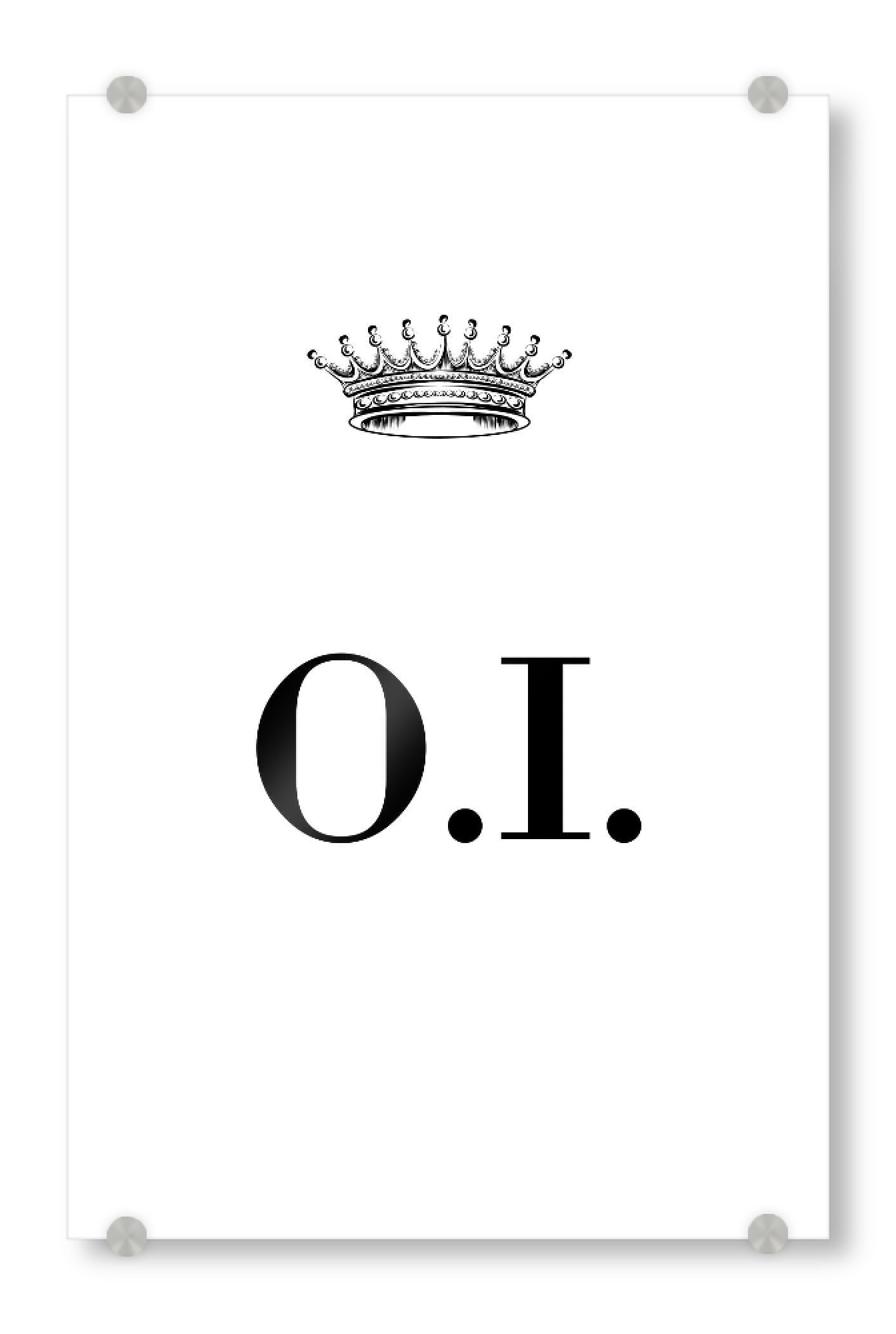 Acrylglasbild "Queen OI" artboxONE - Schwarzweiß,Buchstaben