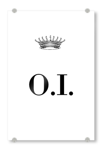 Acrylglasbild "Queen OI" artboxONE - Schwarzweiß,Buchstaben