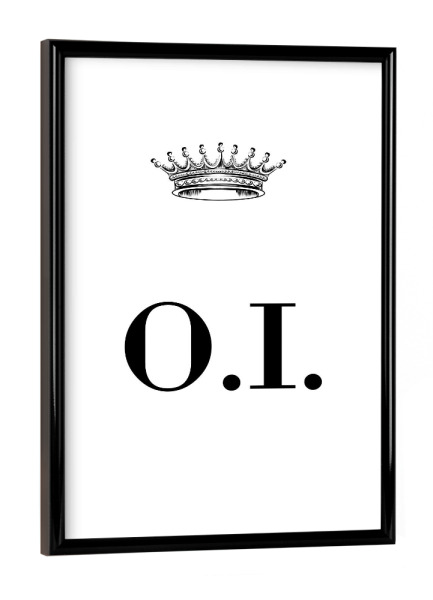 Poster mit schwarzem Rahmen "Queen OI" artboxONE - Schwarzweiß,Buchstaben
