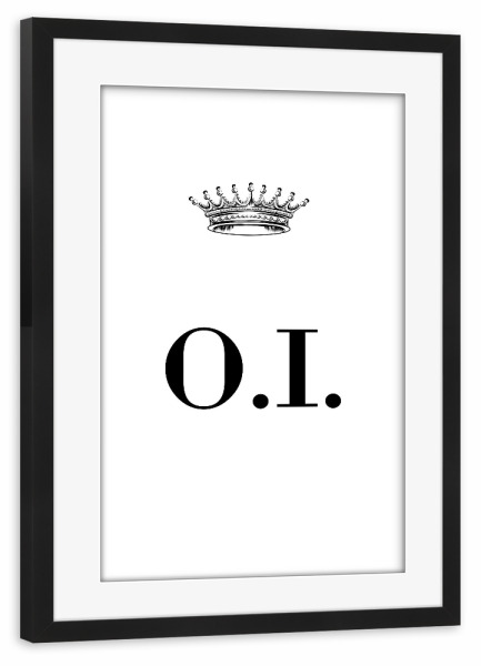 Poster mit Rahmen schwarz "Queen OI" artboxONE - Schwarzweiß,Buchstaben