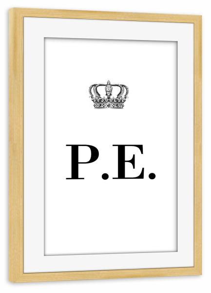 Poster mit Rahmen kiefer "King PE" artboxONE - Schwarzweiß,Buchstaben