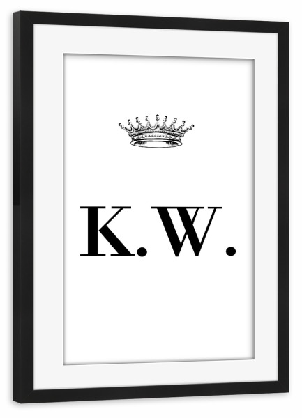 Poster mit Rahmen schwarz "Queen KW" artboxONE - Schwarzweiß,Buchstaben