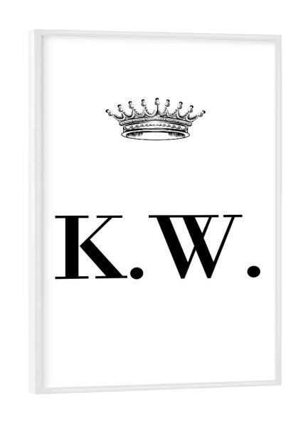 Poster mit weißem Rahmen "Queen KW" artboxONE - Schwarzweiß,Buchstaben