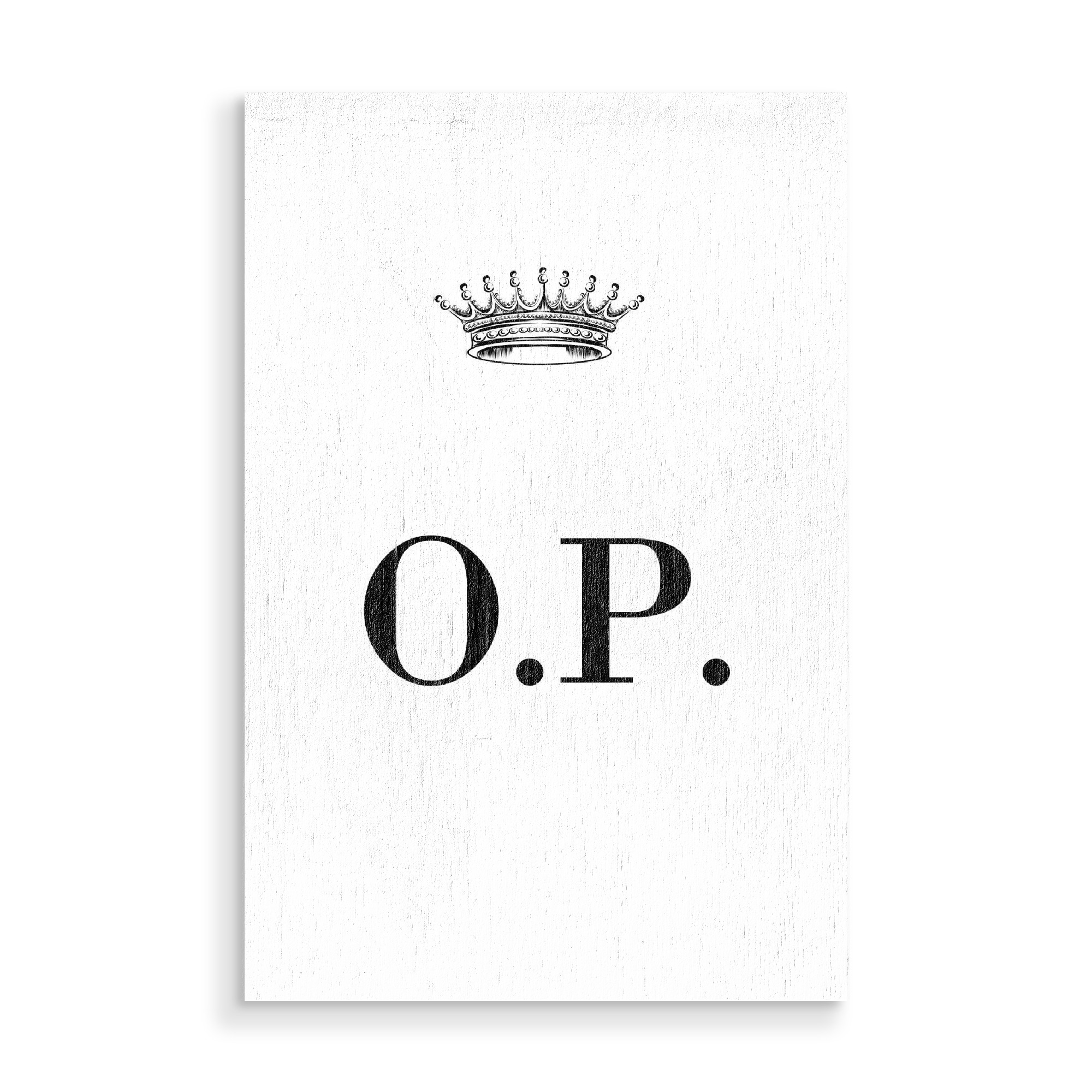 Holzbild "Queen OP" artboxONE - Schwarzweiß,Buchstaben