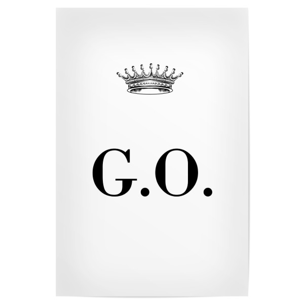 Poster 30x20 cm "Queen GO" artboxONE - Schwarzweiß,Buchstaben