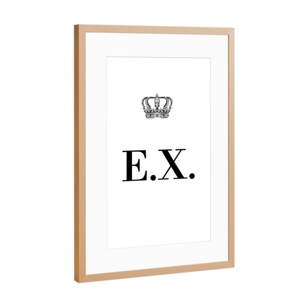Poster mit Rahmen Kupfer "King EX" artboxONE - Schwarzweiß,Buchstaben