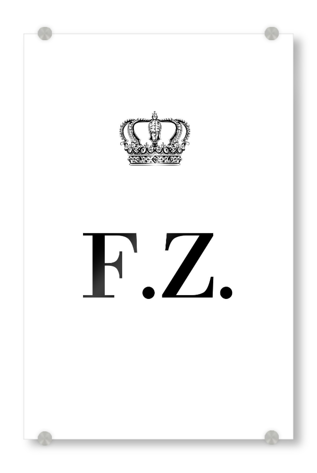 Acrylglasbild "King FZ" artboxONE - Schwarzweiß,Buchstaben