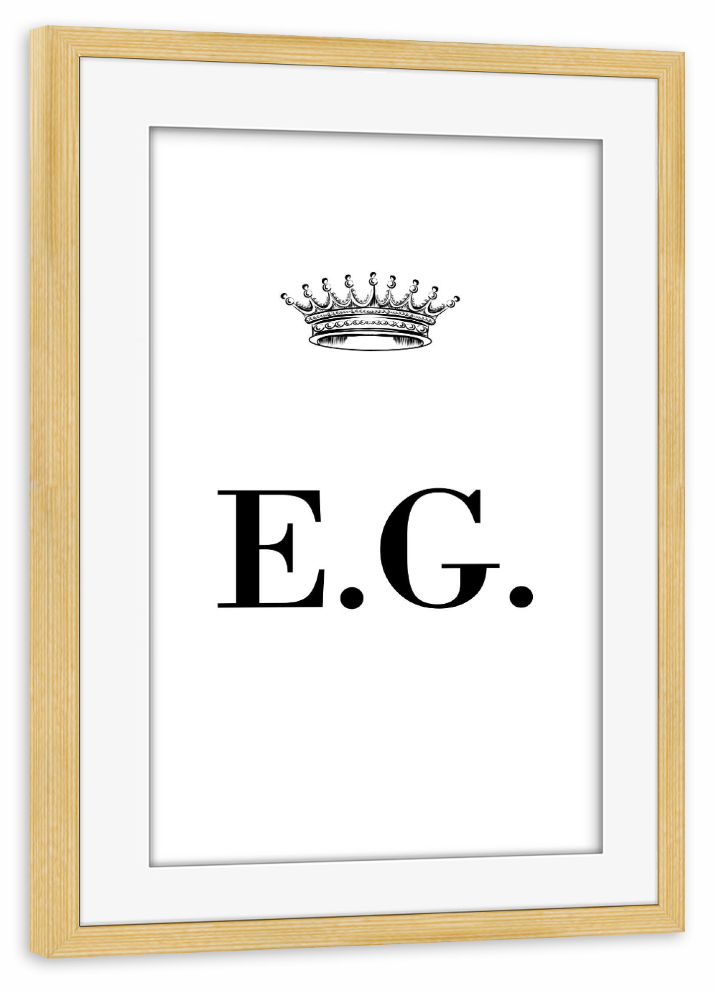 Poster mit Rahmen kiefer "Queen EG" artboxONE - Schwarzweiß,Buchstaben