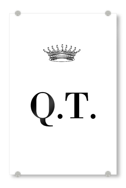 Acrylglasbild "Queen QT" artboxONE - Schwarzweiß,Buchstaben