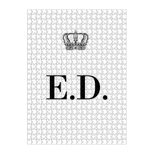 artboxONE Puzzle "King ED" artboxONE - Schwarzweiß,Buchstaben