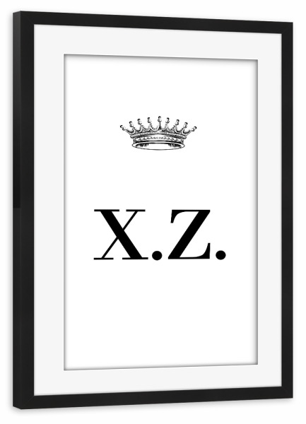 Poster mit Rahmen schwarz "Queen XZ" artboxONE - Schwarzweiß,Buchstaben